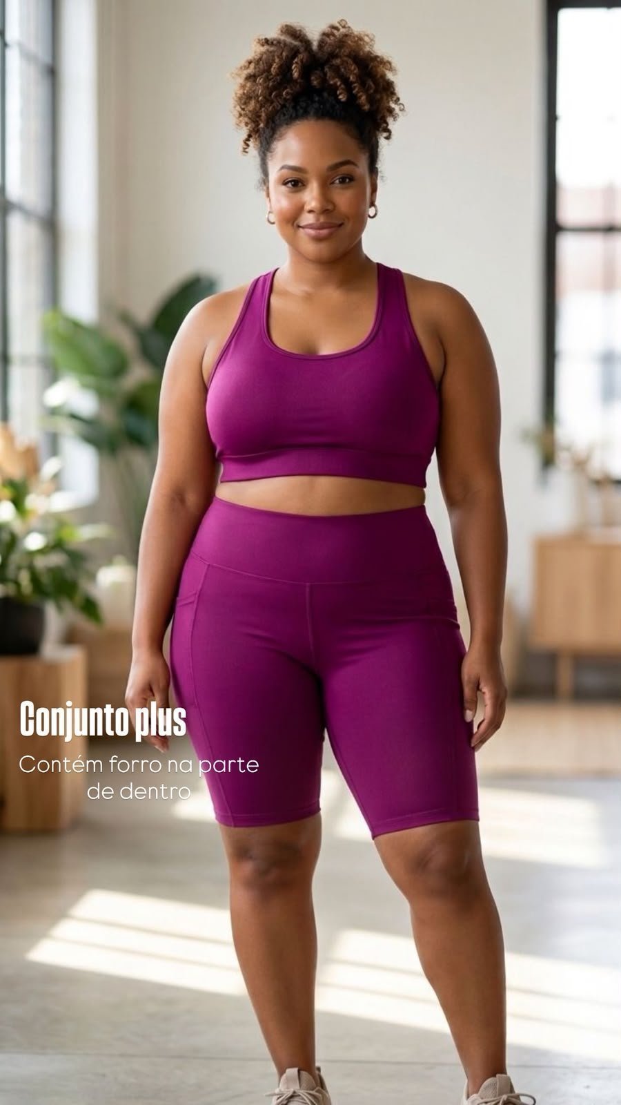 Conjunto Fitness Plus Size Roxo