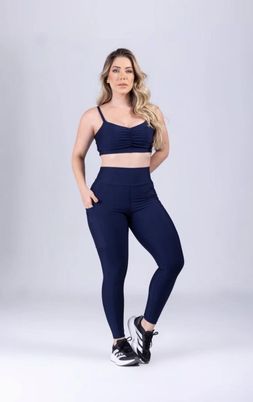 Conjunto Fitness Top e Legging com Bolso