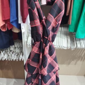 Vestido Xadrez com Babados