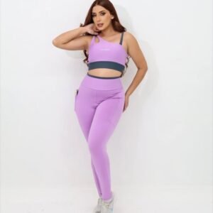 Conjunto  Top e Calça Legging bicolor